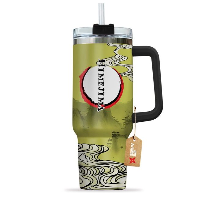 Gyomei Himejima Kimestu No Yaiba Anime Custom Stanley Quencher 40Oz Stainless Steel Tumbler With Handle - Image 2