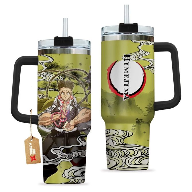 Gyomei Himejima Kimestu No Yaiba Anime Custom Stanley Quencher 40Oz Stainless Steel Tumbler With Handle