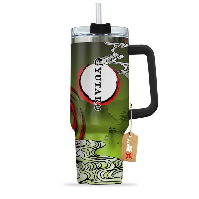 Gyutaro Kimetsu No Yaiba Anime Custom Stanley Quencher 40Oz Stainless Steel Tumbler With Handle - Image 2
