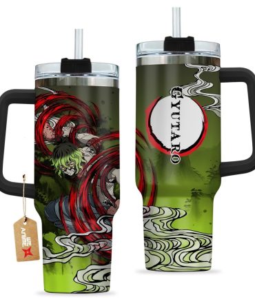 Gyutaro Kimetsu No Yaiba Anime Custom Stanley Quencher 40Oz Stainless Steel Tumbler With Handle