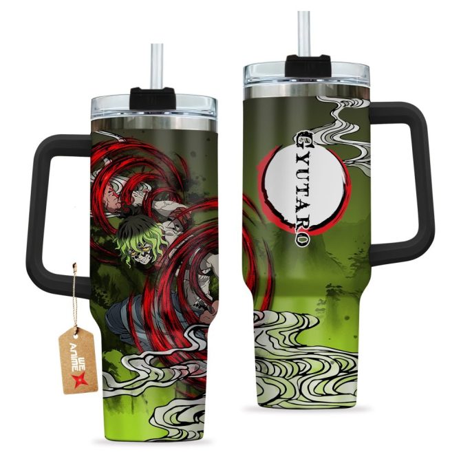 Gyutaro Kimetsu No Yaiba Anime Custom Stanley Quencher 40Oz Stainless Steel Tumbler With Handle