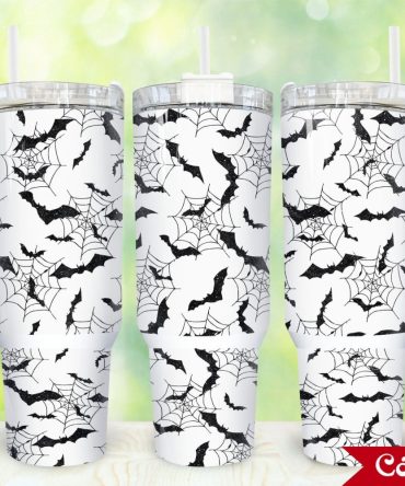 Halloween Bats Custom Stanley Quencher 40Oz Stainless Steel Tumbler With Handle