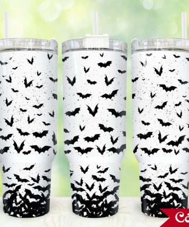 Halloween Bats Custom Stanley Quencher 40Oz Stainless Steel Tumbler With Handle