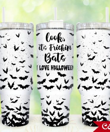 Halloween Bats Custom Stanley Quencher 40Oz Stainless Steel Tumbler With Handle