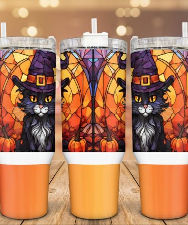 Halloween Cats Custom Stanley Quencher 40Oz Stainless Steel Tumbler With Handle
