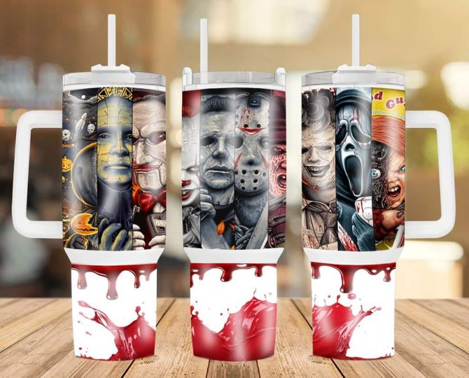 Halloween Characters Horror Movies Custom Stanley Quencher 40Oz Stainless Steel