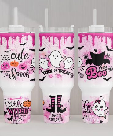 Halloween Cute Ghost Custom Stanley Quencher 40Oz Stainless Steel Tumbler With Handle