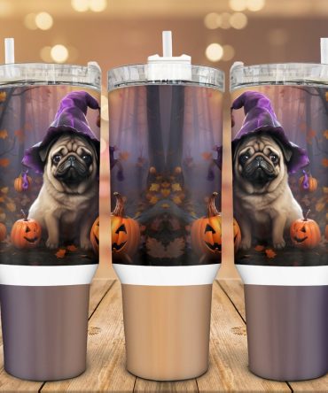 Halloween Dogs Custom Stanley Quencher 40Oz Stainless Steel Tumbler With Handle