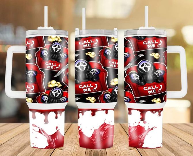 Halloween Ghostface Scream Movies Custom Stanley Quencher 40Oz Stainless Steel