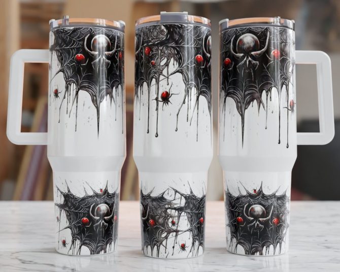 Halloween Goth Spider Custom Stanley Quencher 40Oz Stainless Steel Tumbler With Handle