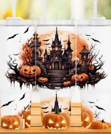 Halloween Haunted Castle Custom Stanley Quencher 40Oz Stainless Steel Tumbler With Handle