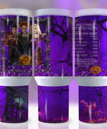 Halloween Hocus Pocus Movies Custom Stanley Quencher 40Oz Stainless Steel Tumbler With Handle