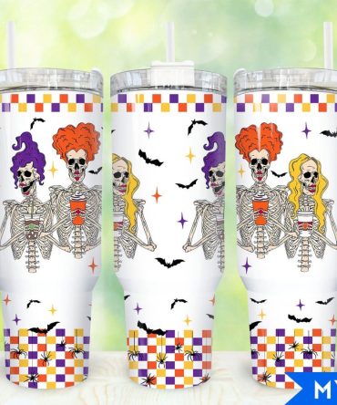 Halloween Hocus Pocus Movies Custom Stanley Quencher 40Oz Stainless Steel Tumbler With Handle