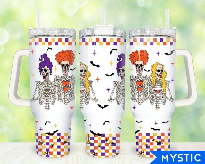 Halloween Hocus Pocus Movies Custom Stanley Quencher 40Oz Stainless Steel Tumbler With Handle