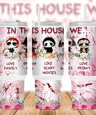 Halloween Horror Characters Movies Custom Stanley Quencher 40Oz Stainless Steel Tumbler With Handle