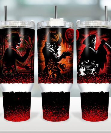 Halloween Horror Characters Movies Custom Stanley Quencher 40Oz Stainless Steel Tumbler With Handle