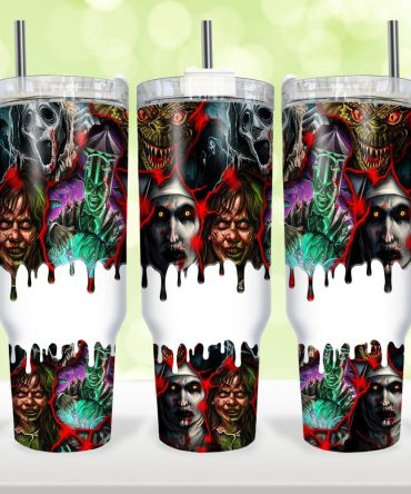 Halloween Horror Characters Movies Custom Stanley Quencher 40Oz Stainless Steel Tumbler With Handle