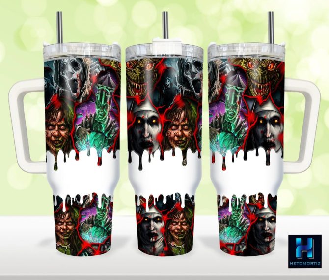 Halloween Horror Characters Movies Custom Stanley Quencher 40Oz Stainless Steel Tumbler With Handle