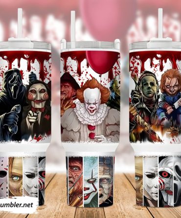 Halloween Horror Characters Movies Custom Stanley Quencher 40Oz Stainless Steel Tumbler With Handle