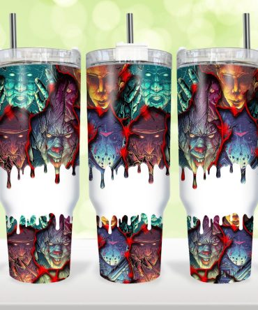 Halloween Horror Characters Movies Custom Stanley Quencher 40Oz Stainless Steel Tumbler With Handle