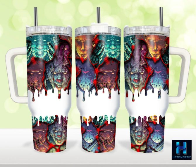 Halloween Horror Characters Movies Custom Stanley Quencher 40Oz Stainless Steel Tumbler With Handle