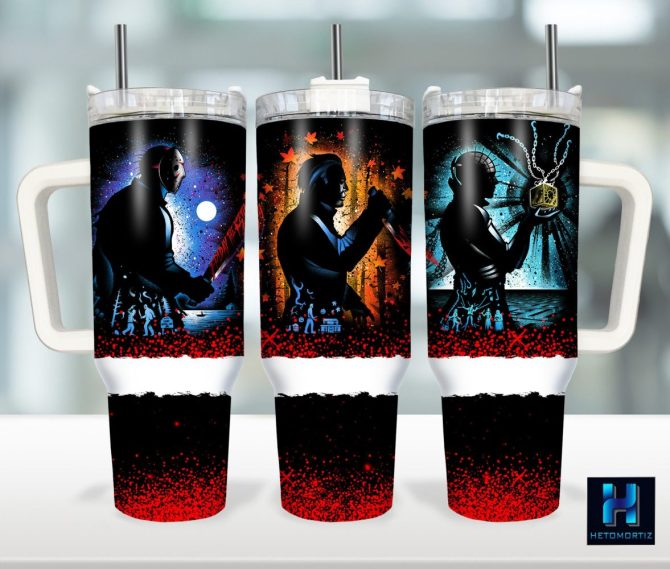 Halloween Horror Characters Movies Custom Stanley Quencher 40Oz Stainless Steel Tumbler With Handle