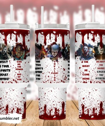 Halloween Horror Characters Movies Custom Stanley Quencher 40Oz Stainless Steel Tumbler With Handle
