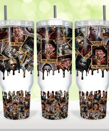 Halloween Horror Characters Movies Custom Stanley Quencher 40Oz Stainless Steel Tumbler With Handle