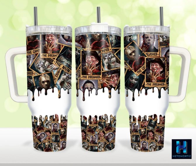 Halloween Horror Characters Movies Custom Stanley Quencher 40Oz Stainless Steel Tumbler With Handle