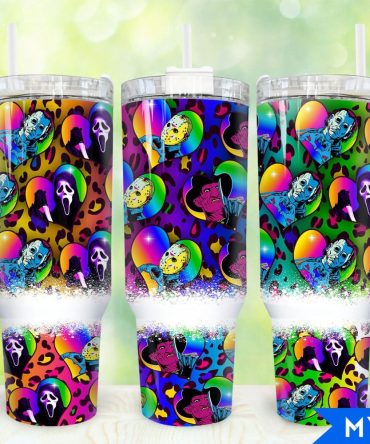 Halloween Horror Characters Movies Custom Stanley Quencher 40Oz Stainless Steel Tumbler With Handle
