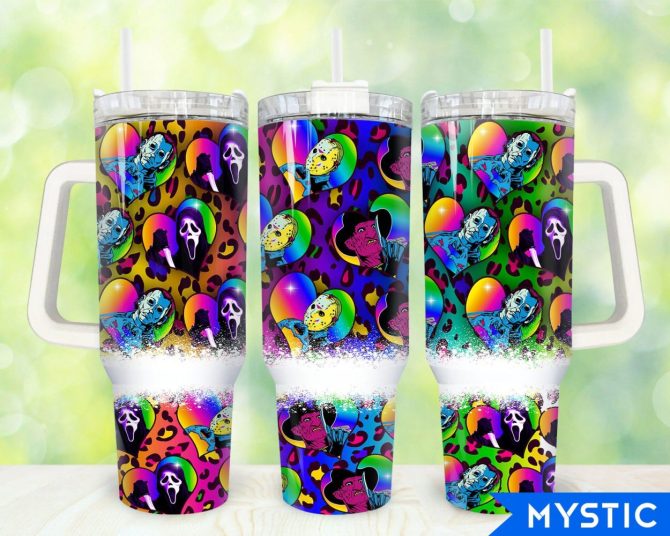 Halloween Horror Characters Movies Custom Stanley Quencher 40Oz Stainless Steel Tumbler With Handle
