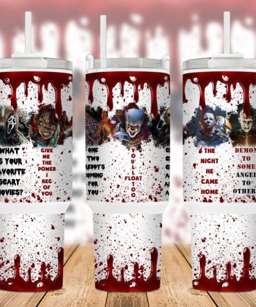 Halloween Horror Characters Movies Custom Stanley Quencher 40Oz Stainless Steel Tumbler With Handle