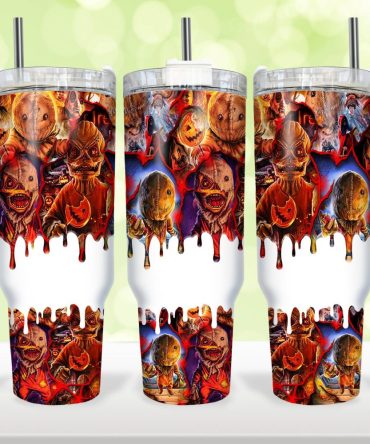 Halloween Horror Characters Trick R Treat Movies Custom Stanley Quencher 40Oz Stainless Steel Tumbler With Handle