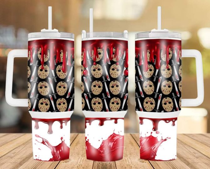 Halloween Jason Voorhees Friday The 13Th Movies Custom Stanley Quencher 40Oz Stainless Steel