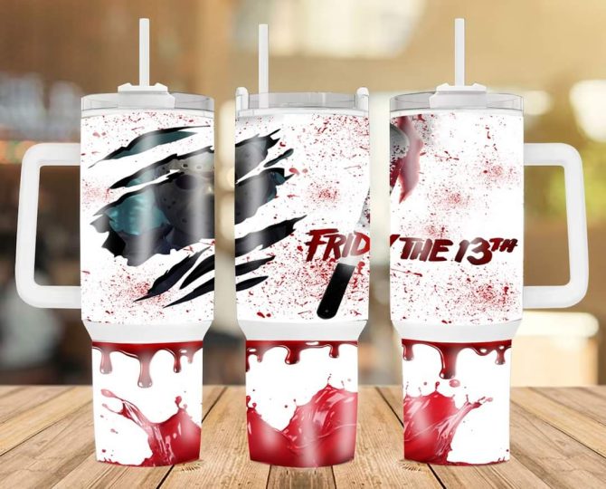 Halloween Jason Voorhees Friday The 13Th Movies Custom Stanley Quencher 40Oz Stainless Steel