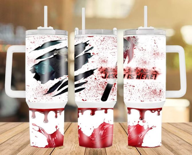 Halloween Jason Voorhees Friday The 13Th Movies Custom Stanley Quencher 40Oz Stainless Steel
