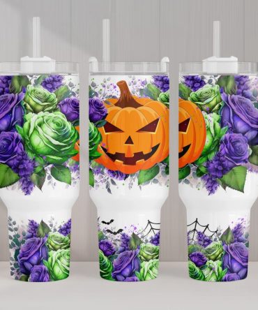 Halloween Pumpkin Custom Stanley Quencher 40Oz Stainless Steel Tumbler With Handle