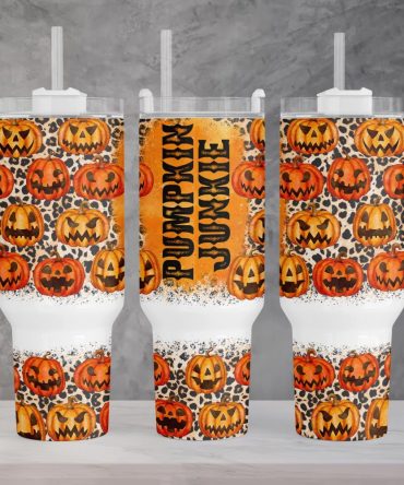Halloween Pumpkin Junkie Custom Stanley Quencher 40Oz Stainless Steel Tumbler With Handle