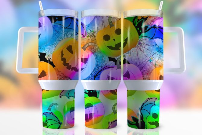 Halloween Pumpkins Custom Stanley Quencher 40Oz Stainless Steel Tumbler With Handle