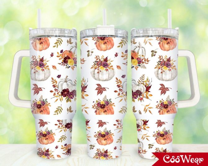 Halloween Pumpkins Custom Stanley Quencher 40Oz Stainless Steel Tumbler With Handle
