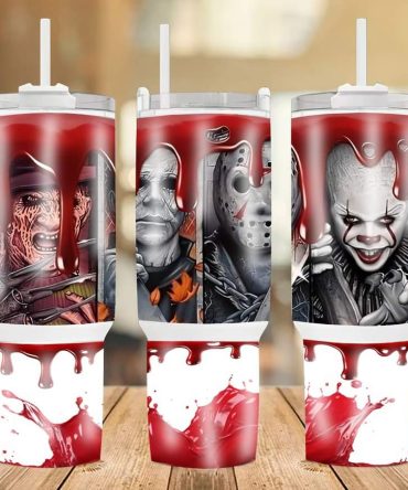 Halloween Serial Killers Horror Movies Custom Stanley Quencher 40Oz Stainless Steel