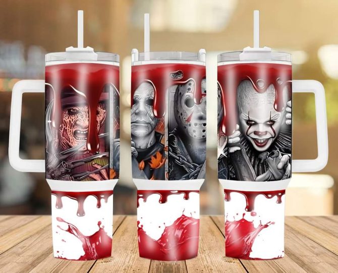 Halloween Serial Killers Horror Movies Custom Stanley Quencher 40Oz Stainless Steel