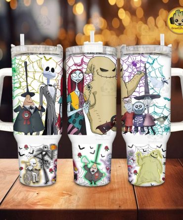 Halloween The Nightmare Before Christmas Disney Movies Custom Stanley Quencher 40Oz Stainless Steel Tumbler With Handle