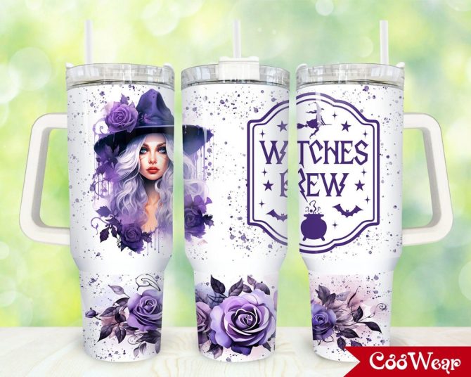 Halloween Witch Custom Stanley Quencher 40Oz Stainless Steel Tumbler With Handle