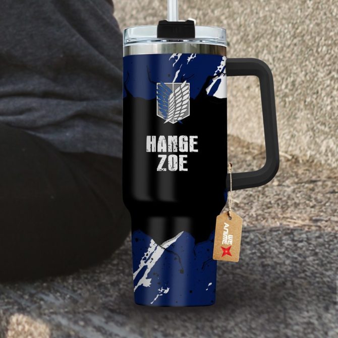 Hange Zoe Attack On Titan Anime Custom Stanley Quencher 40Oz Stainless Steel Tumbler With Handle - Image 4
