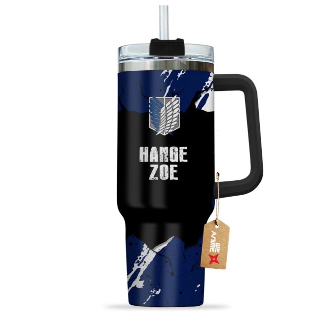Hange Zoe Attack On Titan Anime Custom Stanley Quencher 40Oz Stainless Steel Tumbler With Handle - Image 2