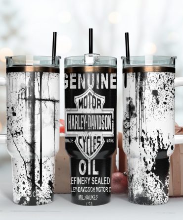 Harley Davidson Logo Custom Stanley Quencher 40Oz Stainless Steel Tumbler With Handle