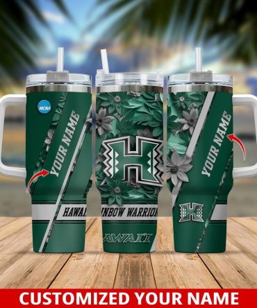 Hawaii Rainbow Warriors Ncaa Custom Stanley Quencher 40Oz Stainless Steel Tumbler With Handle