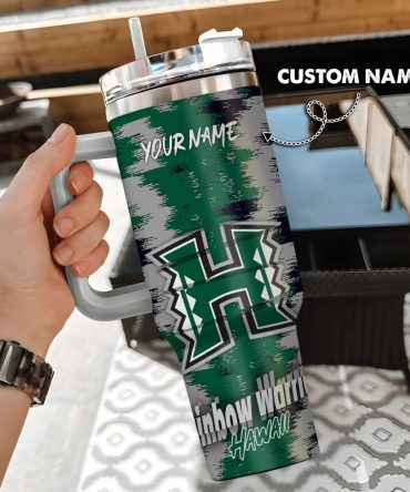 Hawaii Rainbow Warriors Ncaa Custom Stanley Quencher 40Oz Stainless Steel Tumbler With Handle