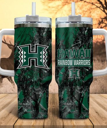 Hawaii Rainbow Warriors Ncaa Hunting Custom Stanley Quencher 40Oz Stainless Steel Tumbler With Handle